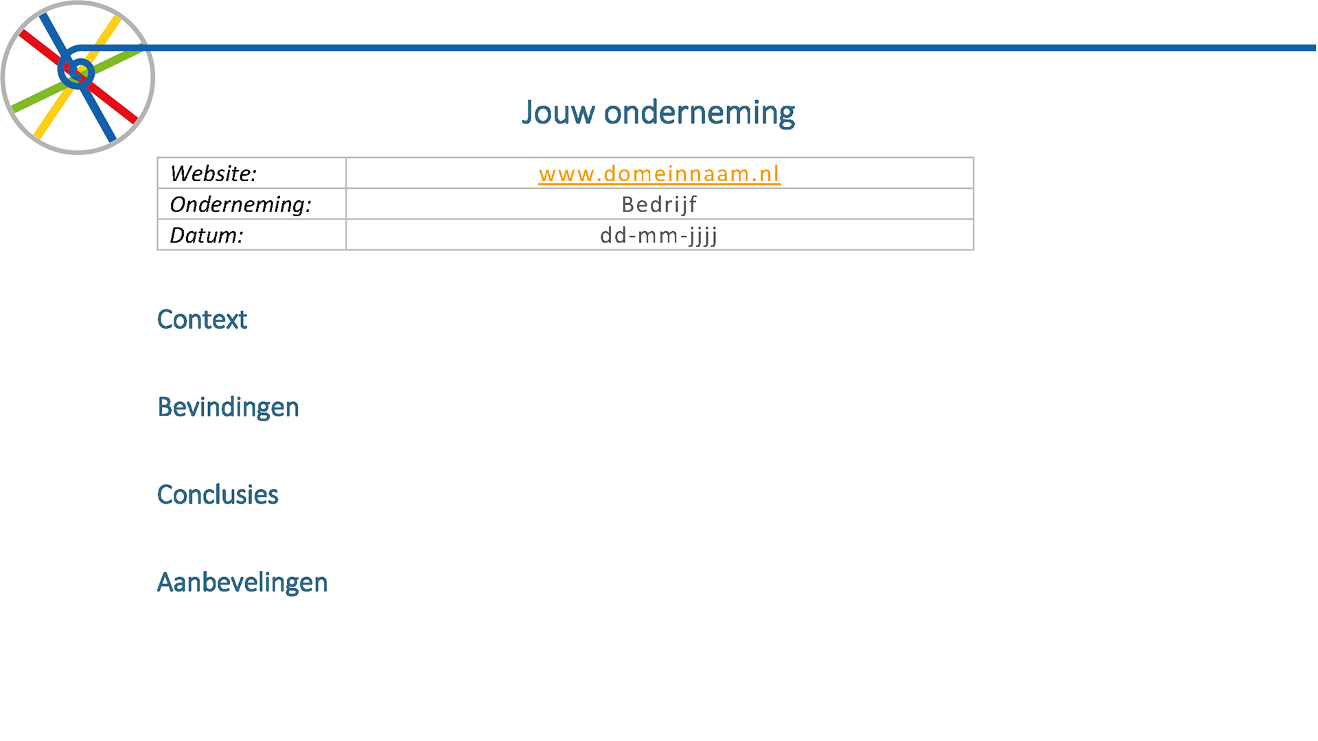 Opzet van analyserapport van SAMENZICHT Consultancy 